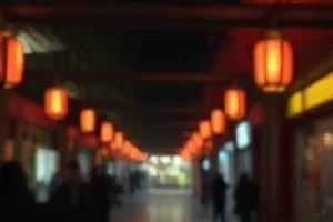 深夜书桌上亮着一盏台灯，屏幕里正放着黑白画面的旧胶片影片